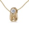 Certified 14k Yellow Gold Round White Topaz Baby Bootie Pendant