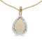 Certified 14k Yellow Gold Pear Opal Pendant