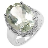 8.22 ct. t.w. Green Amethyst and White Topaz Ring in Sterling Silver