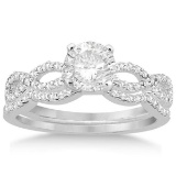 Infinity Twisted Diamond Ring Setting 14K White Gold (0.34ct)