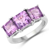 4.37 Carat Genuine Amethyst .925 Sterling Silver Ring