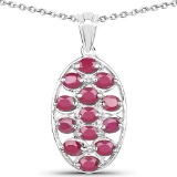 2.86 Carat Glass Filled Ruby .925 Sterling Silver Pendant