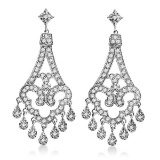 Dangling Chandelier Diamond Earrings 14K White Gold (1.08ct)