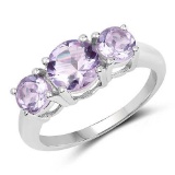 2.35 Carat Genuine Amethyst .925 Sterling Silver Ring