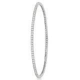 Stackable Diamond Bangle Eternity Bracelet 14k White Gold (1.25ct)