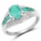 1.42 Carat Genuine Emerald .925 Sterling Silver Ring