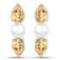 3.48 Carat Genuine Citrine and Pearl .925 Sterling Silver Earrings