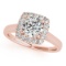 CERTIFIED 18K ROSE GOLD 1.57 CT G-H/VS-SI1 DIAMOND HALO ENGAGEMENT RING