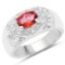 1.37 Carat Genuine Pink Topaz and White Cubic Zirconia .925 Sterling Silver Ring