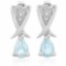 4/5 CARAT BABY SWISS BLUE TOPAZ & DIAMOND 925 STERLING SILVER EARRINGS