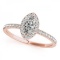CERTIFIED 14KT ROSE GOLD 1.47 CT G-H/VS-SI1 DIAMOND HALO ENGAGEMENT RING