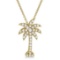 Palm Tree Shaped Diamond Pendant Necklace 14k Yellow Gold (1/4ct)