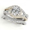 CERTIFIED 18KT TWO TONE GOLD 1.01 CT G-H/VS-SI1 DIAMOND HALO BRIDAL SET