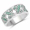 0.51 Carat Genuine Emerald .925 Sterling Silver Ring