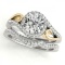 CERTIFIED 18KT TWO TONE GOLD 1.39 CT G-H/VS-SI1 DIAMOND HALO BRIDAL SET