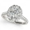 CERTIFIED 18KT WHITE GOLD 1.51 CT G-H/VS-SI1 DIAMOND HALO ENGAGEMENT RING