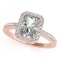 CERTIFIED 18KT ROSE GOLD 1.00 CT G-H/VS-SI1 DIAMOND HALO ENGAGEMENT RING