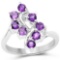 0.80 Carat Genuine Amethyst .925 Sterling Silver Ring