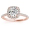 Square Halo Diamond Engagement Ring Setting in 14k Rose Gold 0.90ct