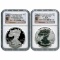 Certified 2012-S American Eagle 2pc Proof Silver Set PF69 NGC