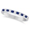 Channel-Set Blue Sapphire and Diamond Ring 14k White Gold (0.40ct)