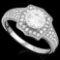 1 3/5 CARAT (41 PCS) FLAWLESS CREATED DIAMOND 925 STERLING SILVER HALO RING