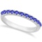 Tanzanite Stackable Band Anniversary Ring Guard 14k White Gold (0.38ct)