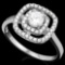 1 CARAT (45 PCS) FLAWLESS CREATED DIAMOND 925 STERLING SILVER HALO RING