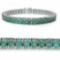 11.70 Carat Genuine Emerald .925 Sterling Silver Bracelet