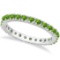 Peridot Eternity Stackable Ring Band 14K White Gold (0.75ct)