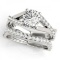 CERTIFIED 18KT WHITE GOLD 1.04 CT G-H/VS-SI1 DIAMOND BRIDAL SET