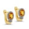 18K Yellow Gold Plated 1.99 Carat Genuine Citrine & White Topaz .925 Sterling Silver Earrings