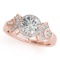CERTIFIED 18K ROSE GOLD .94 CT G-H/VS-SI1 DIAMOND HALO ENGAGEMENT RING