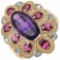 14K Gold Plated 4.50 Carat Amethyst Ring with 2.40 ct. t.w. Multi-Gems in Sterling Silver