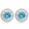 4 2/3 CARAT BABY SWISS BLUE TOPAZ & DIAMOND 925 STERLING SILVER EARRINGS