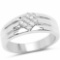 0.14 Carat Genuine White Diamond .925 Sterling Silver Ring