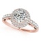 CERTIFIED 18K ROSE GOLD 1.17 CT G-H/VS-SI1 DIAMOND HALO ENGAGEMENT RING