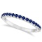 Half-Eternity Pave Thin Blue Sapphire Stack Ring 14k White Gold (0.65ct)