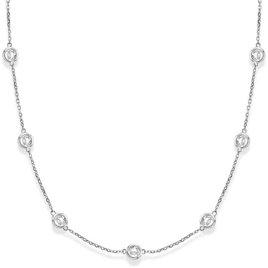 Diamonds by The Yard Bezel-Set Necklace 14k White Gold (3.50ct)
