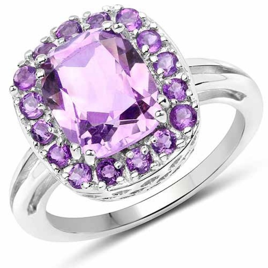 3.08 Carat Genuine Amethyst .925 Sterling Silver Ring