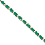Emerald and Diamond Tennis Bracelet 14k Yellow Gold (12.00ct)
