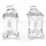 1 1/4 CARAT WHITE TOPAZ 925 STERLING SILVER EARRINGS