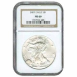 Certified Uncirculated Silver Eagle 2007 MS69