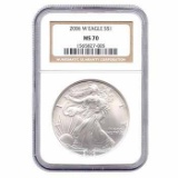 Burnished 2006-W Silver Eagle MS70 NGC