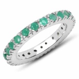 1.27 Carat Genuine Emerald .925 Sterling Silver Ring