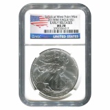 Certified Uncirculated Silver Eagle 2013 MS70 NGC Early Release Flag
