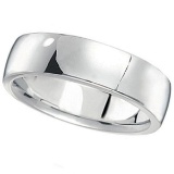 Men's Wedding Ring Low Dome Comfort-Fit in 14k White Gold (6mm)