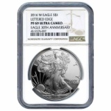 Certified Proof Silver Eagle 2016-W PF69 NGC Lettered Edge