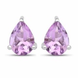 1.25 Carat Genuine Amethyst .925 Sterling Silver Earrings