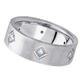 Princess Cut Diamond Wedding Band in Palladium (0.60 ctw)